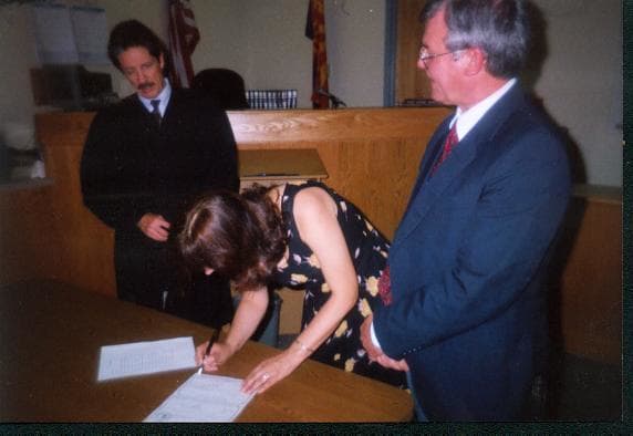Our wedding was a small affair at the Oro Valley courthouse with only our children present.