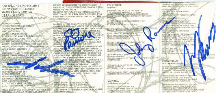 The autographed insert to my MONDO BIZARRO cassette tape... which I want buried with me when I die.