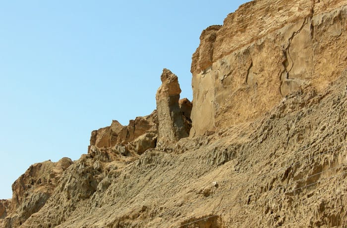 The Lot's Wife Pillar located in Mount Sodom, Israel.