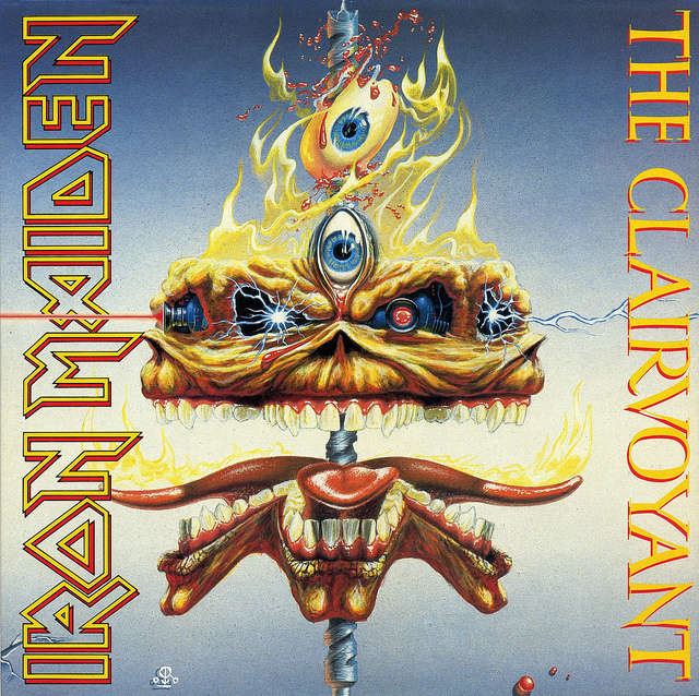 Iron Maiden "The Clairvoyant" EMI 12-EM-79 12" Vinyl Single UK Pressing (1988) Cover Art by Derek Riggs