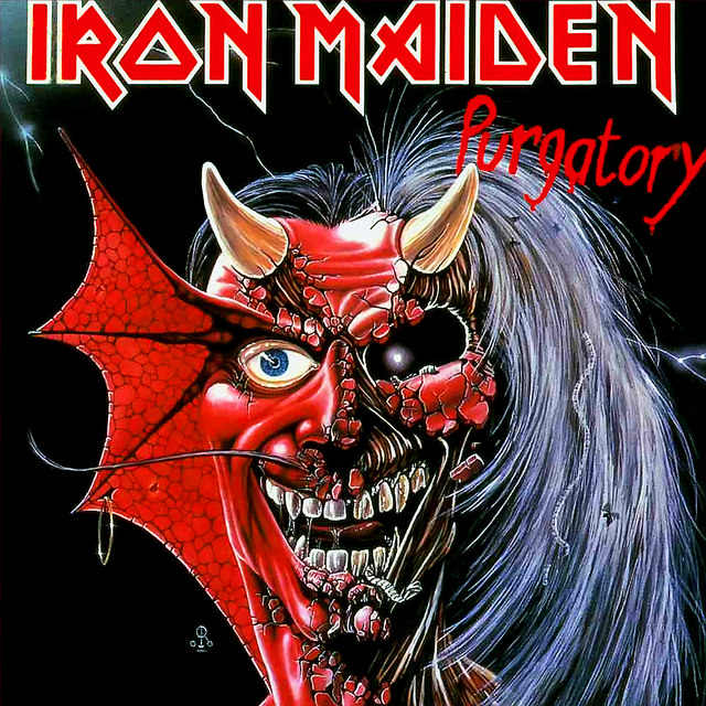 Iron Maiden "Purgatory" EMI 5184 7" Vinyl Single UK Pressing (1981) Picture Sleeve Art by Derek Riggs