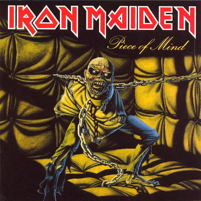 Iron Maiden "Piece of Mind" Capitol Records ST-12274 12" LP Vinyl Record U.S. Pressing (1983) Album Cover Art by Derek Riggs