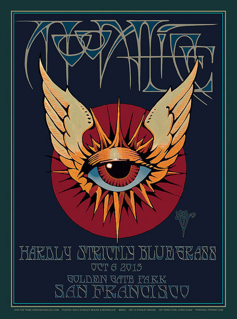 Moonalice Hardly Strictly Bluegrass Golden Gate Park San Francisco California (2013) Poster Graphics by Stanley Mouse