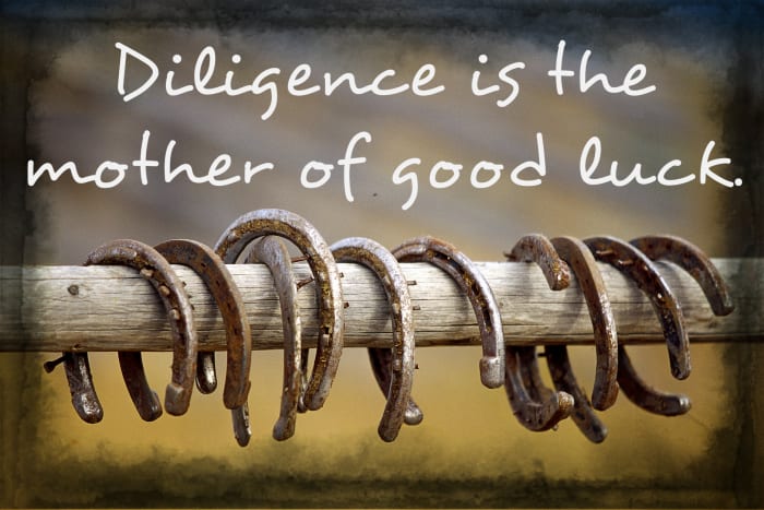 "Diligence is the mother of good luck." - Benjamin Franklin, inventor and American Founding Father
