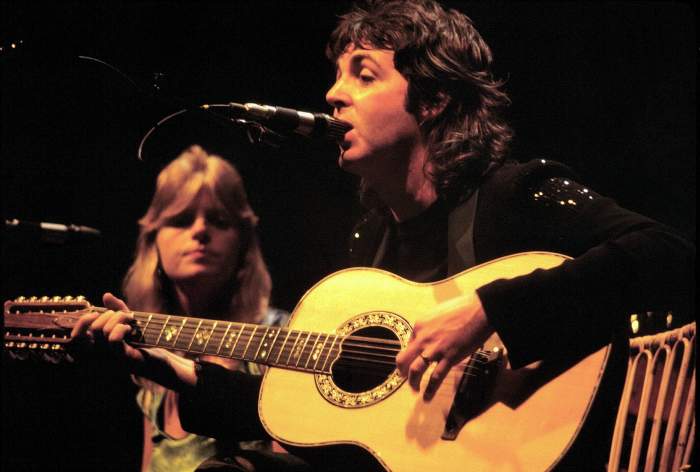 Linda and Paul McCartney were married in 1969 until Linda's death in 1998. They had hits together in a band called Wings.