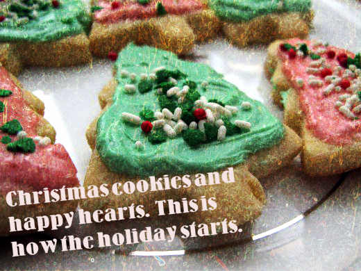 Christmas cookies and happy hearts. This is how the holiday starts.