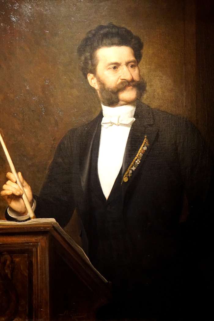 Painting of Johann Strauss the Younger by August Eisenmenger in 1888.