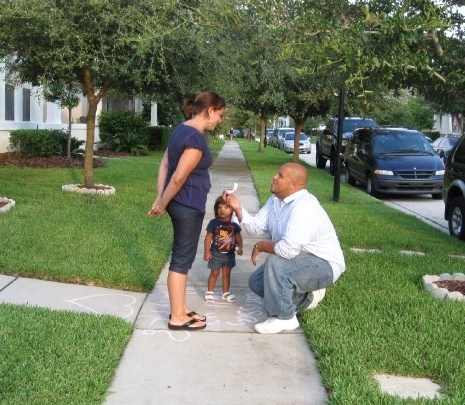 The Nieves Family. Use chalk and put your creative talents to the test. Have your toddler help you draw.
