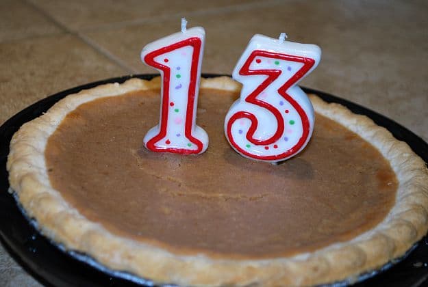 i Miei 13 anni, che scelse torta di zucca, invece di torta per la sua festa di compleanno