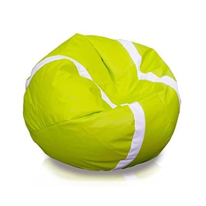 Tennis bean bag chair. Such a cool idea and great for the rooms of younger tennis players. A fun gift that's also practical, providing comfortable and stylish seating.