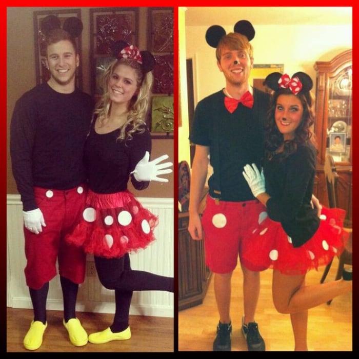 Mickey and Minnie Mouse have been great costume ideas for years now and they still do not disappoint. Such a cute couple's costume idea!