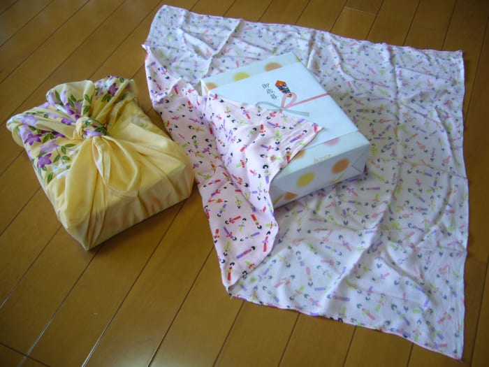 Furoshiki is a traditional way of wrapping gifts in Japan using fabric. This avoids the use of plastics, making such wrappings environmentally safe.