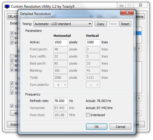 CRU settings for Dell P2414H - simply enter 78 Hz and choose "LCD Standard" timings. Overclocking to 80 Hz is more complicated because you also have to lower the timings manually, and that will prevent your graphics memory from downclocking.