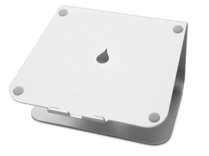 The Rain Design mStand Laptop Stand is an excellent accessory for those of us who sit at our MacBooks for long periods of time. Typing and viewing are more comfortable, and the stand also allows better airflow and cooling.