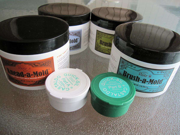 Knead-a-Mold, Brush-a-Mold and Castaldo Quick-Sil silicone molding putty