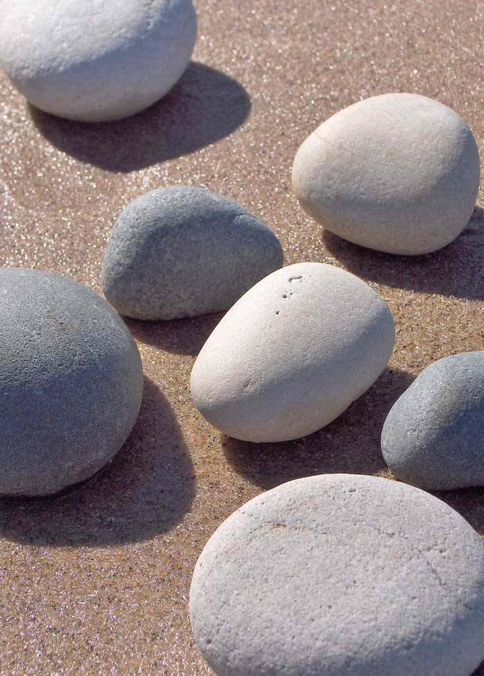 I love the soft appearance of sand smoothed stones! These stood out having been dried by the wind lying over wet sand.