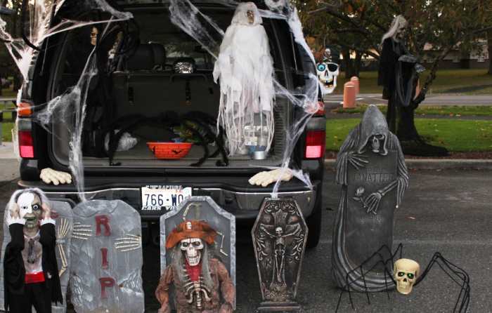 Another Trunk or Treat idea: set up a graveyard around and in your car.