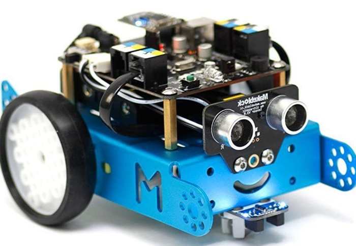 The Makeblock mBot Kit Programmable Robot teaches children about robotics, electronics and how to write computer programming code.