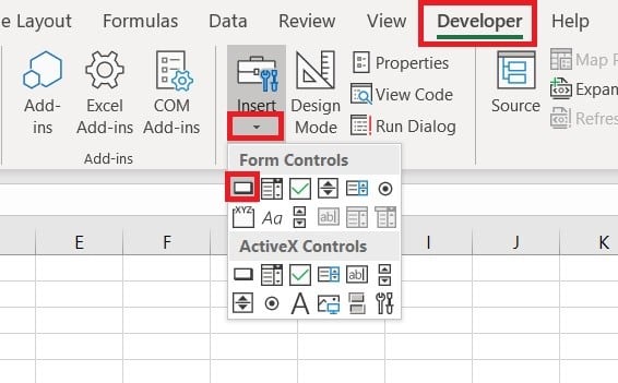 The insert tabs holds allow you to insert objects into your worksheets. You can create buttons, combo boxes, check boxes, list boxes, combo list and several other features. Using these tools gives you practice as a developer.