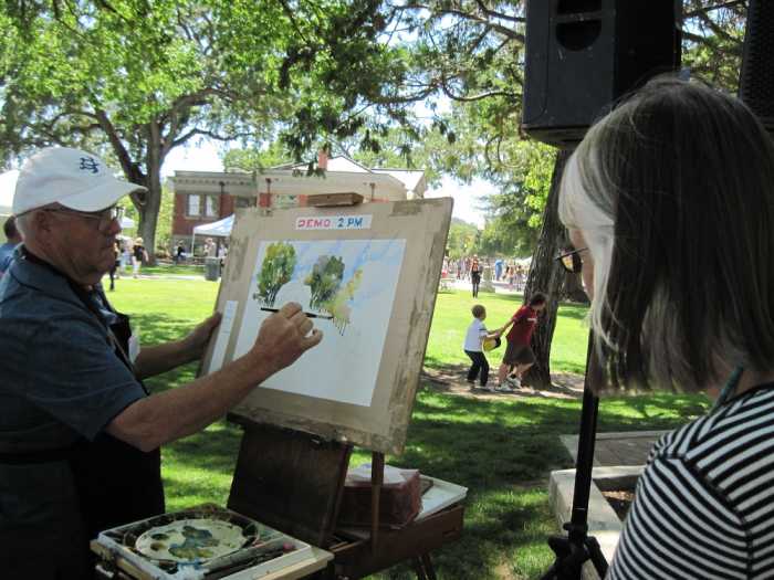 John Partridge gives watercolor painting demonstration at the 2011 Festival of the Arts in Paso Robles, California.