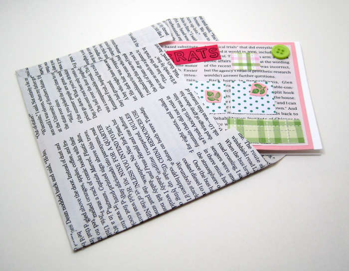 I found an envelope template online that I re-sized to fit my mini cards.