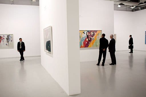 President Barack Obama tours the Pompidou Centre modern art museum with his family June 6, 2009.