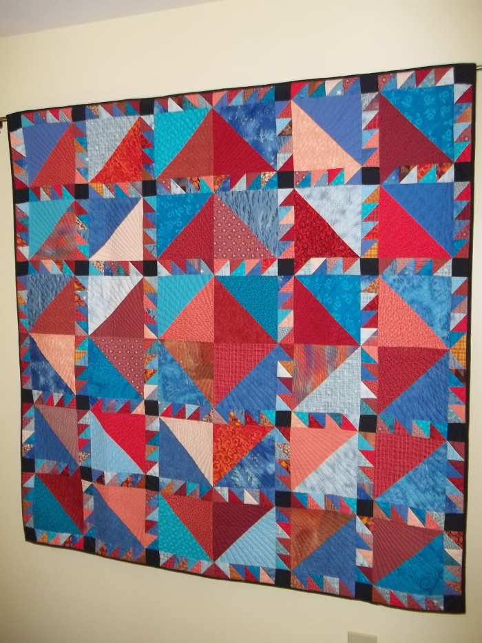 "Southwest Sky," my original layout of traditional block. Won 2nd place in its category at a non-juried show.
