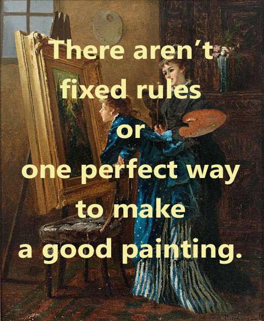 There are no fixed rules and there isn't one perfect way to approach the painting.