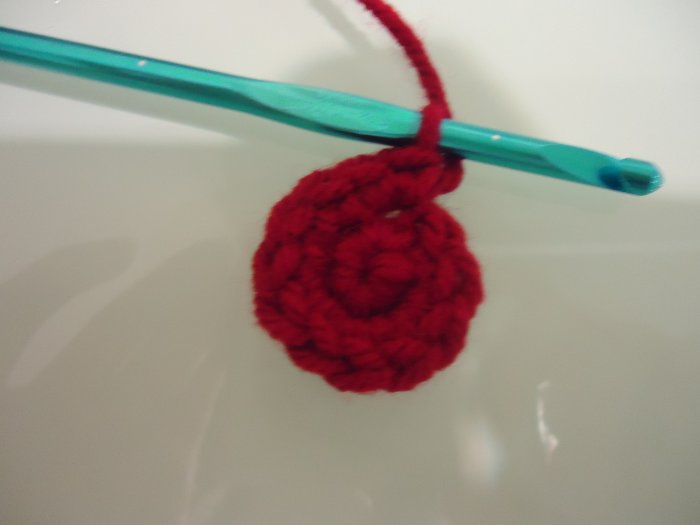 Here is the round with the tail covered completely. As you can see, there is no hole in the middle.