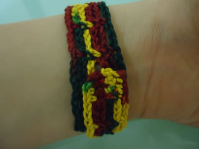 Here is the back view of the closed bracelet. I made the button face inwards so it will not be visible.