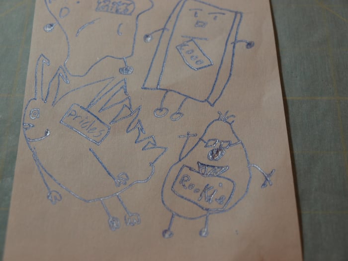 Pick out the doodle that you want to turn into a stuffed animal. I chose "Rockie" down in the lower right-hand corner.