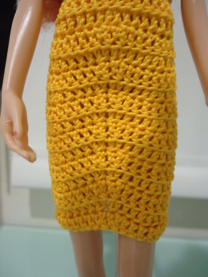 This is how the Ridged Chevron Stitch looks like. The ridges are visible for every two rows of the pattern.