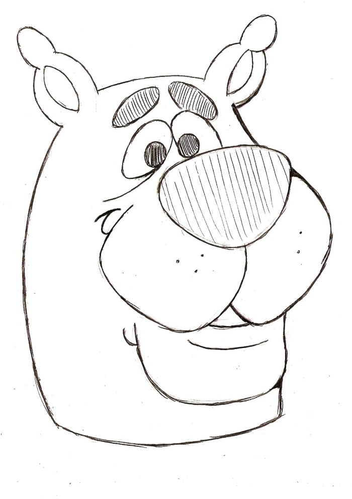 Quick-Guide to Drawing Scooby-Doo: Drawing Scooby's Head - FeltMagnet