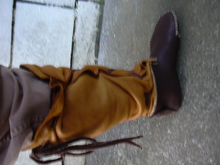 Definitely my mountain girl look! The lacing is pretty messy. I pretty much just rigged whatever would keep the darn things from falling down.