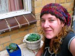 Make a Himalayan silk sari yarn hat like this one by crotcheting treble and double trebles to fit your head.