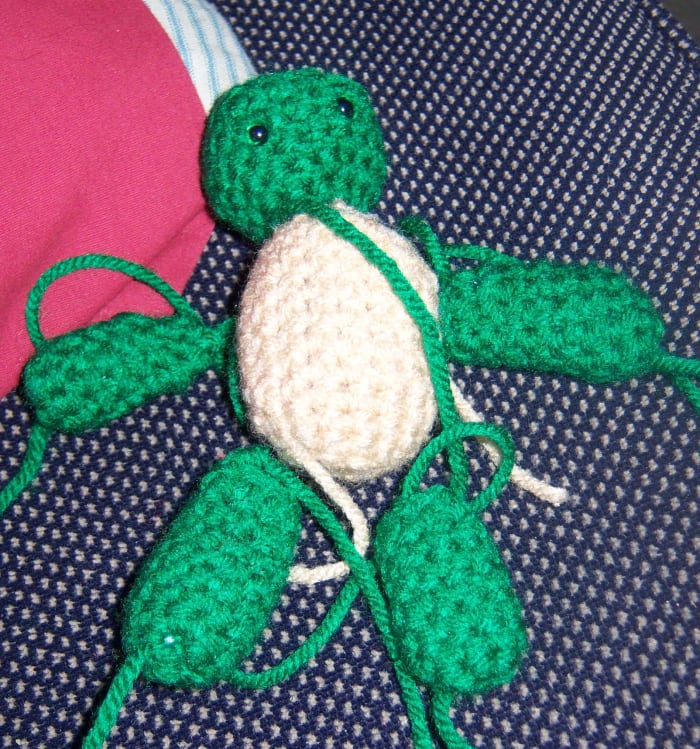 All this turtle needs is a shell. It could also probably need some sewing together.