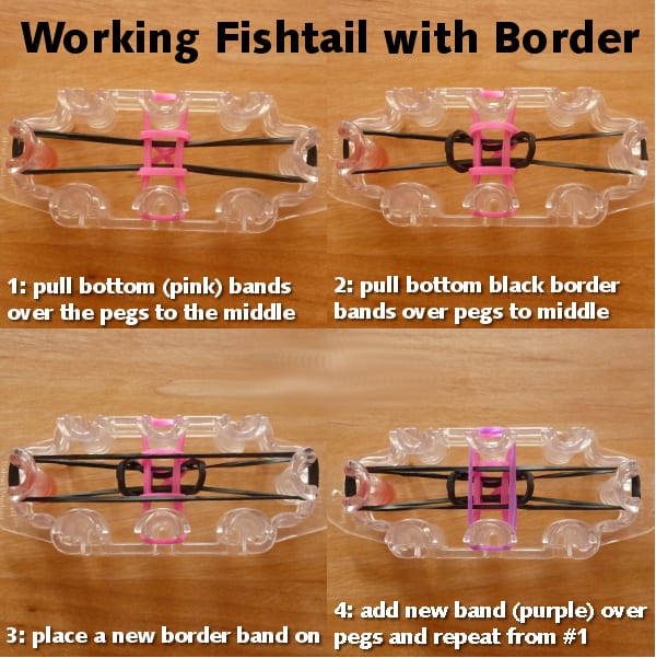 Basic working guide for making fishtail monster tail bracelet with border