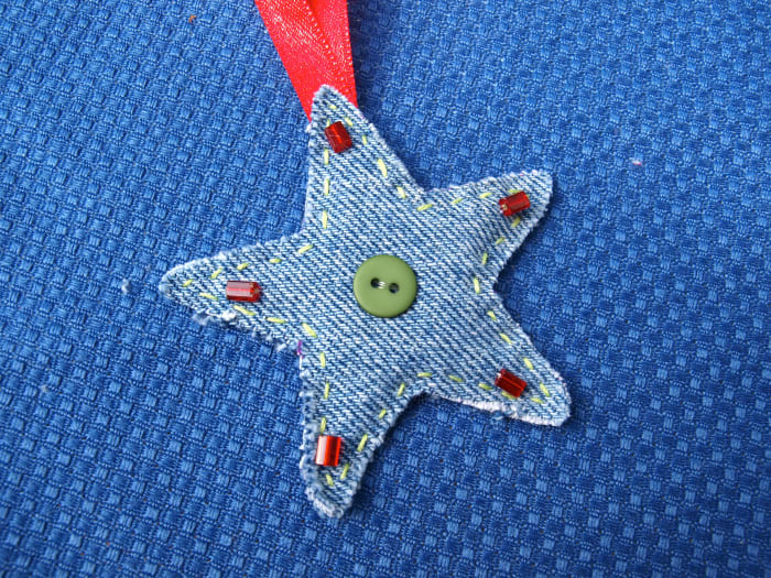 Whatever you want to call it, repurposed, recycled or upcycled denim makes a wonderful ornament.