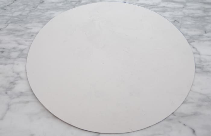 Cardboard template/resist which measures 20 inches across - alternative would be to make it out of bubble wrap or floor laminate cushioning.