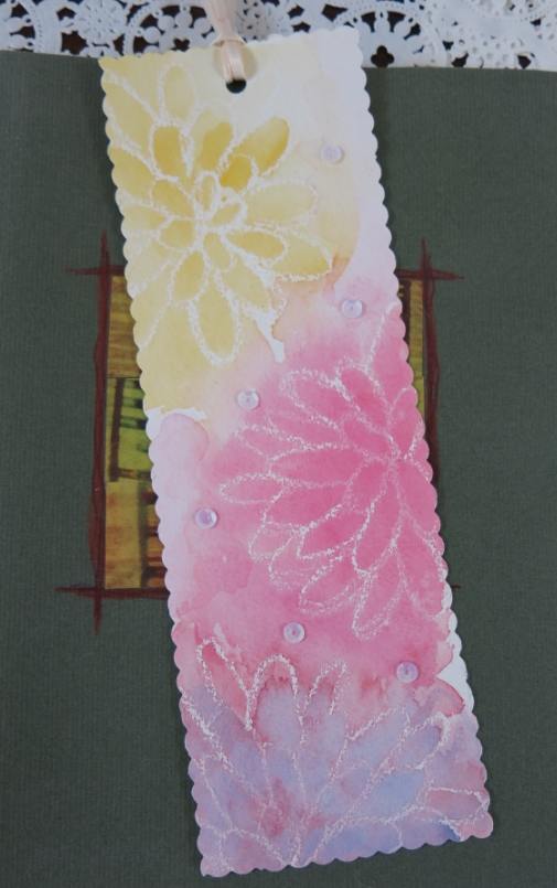 Adding sequins and a decorative edge can make a beautiful finish to your completed bookmark.