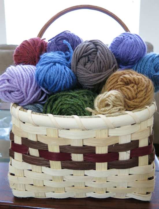 The Confetti Fringe Pillow Cover and the matching Cup Cozy pattern are both great stash busting projects.