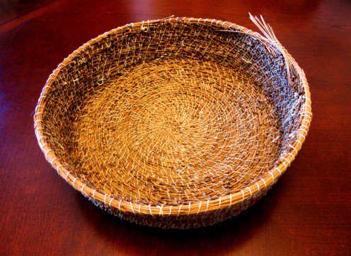 Because I plan to line this basket, knots aren't a problem and are tucked out of sight on the inside.