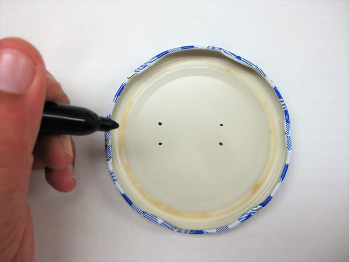 I put dots where I wanted the corners to be. I freehanded it so it is off center, but you get the idea!