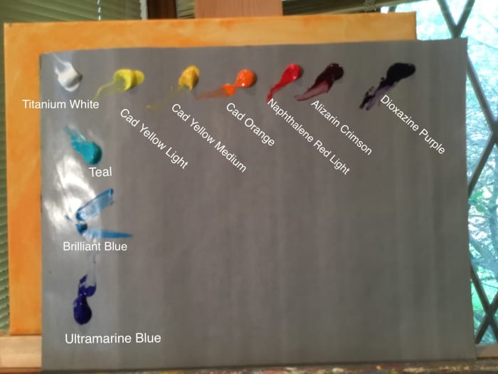 Prepare your palette. Squeeze out you paint colors on a non-absorbent palette and spray them with a water mist to keep them wet.