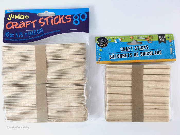 Craft sticks are useful for mixing paints and can also be used to create designs in your acrylic pours.