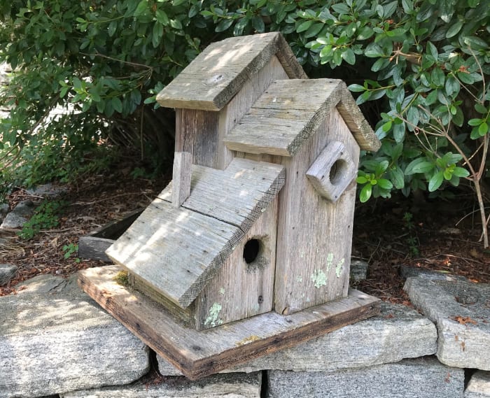 The original birdhouse fledged many families of bluebirds and wrens, and even a family of flying squirrels!