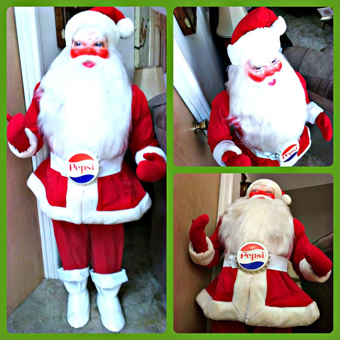 Here is a great vintage Harold Gale Store Display Santa in great condition! Stands fifty inches tall and stands on it's own.