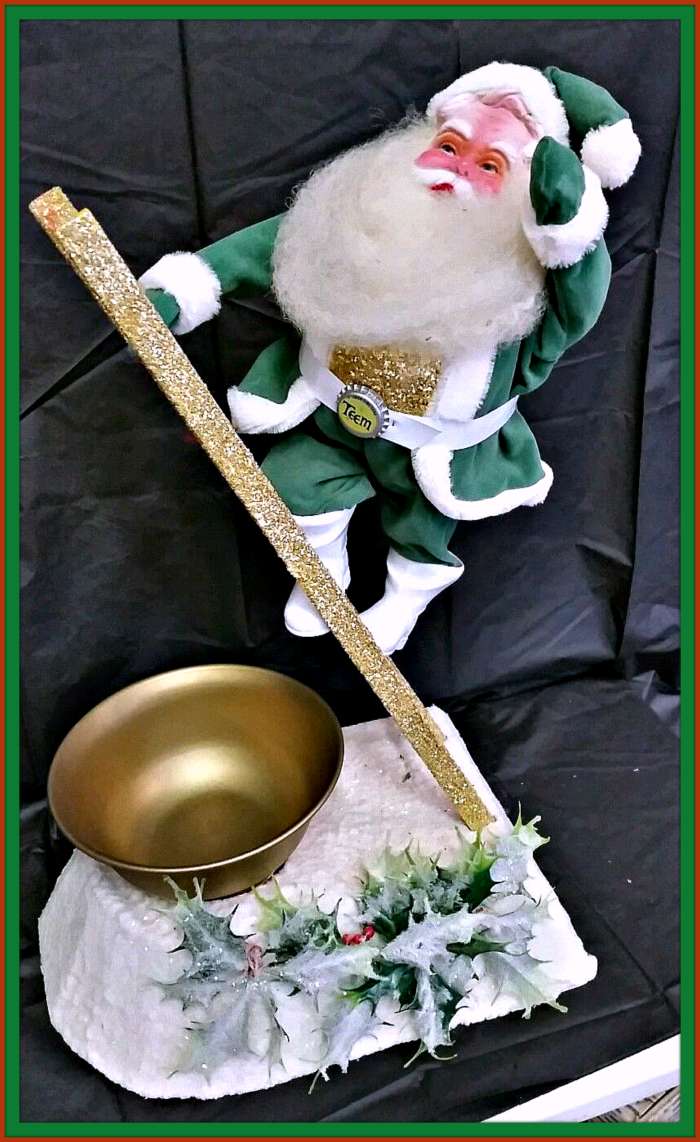 1960's Pepsi Cola Teem Christmas Santa on Ladder. A Harold Gale Display. The whole Santa Display is 23" inches bye 15" inches bye 10" inches ...