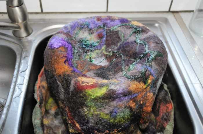 The Project placed inside the kitchen sink where hot and cold running water are available.