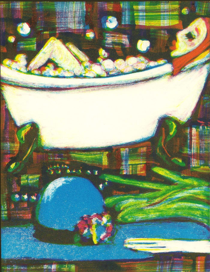 The woman: Bathing- I wish I would not have wiped all of the colors out of the tub, because it could have used a little more shading.
